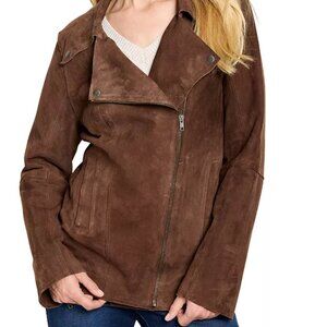 NWT Nick + Zoe Snap Suede Long Moto Jacket XXL